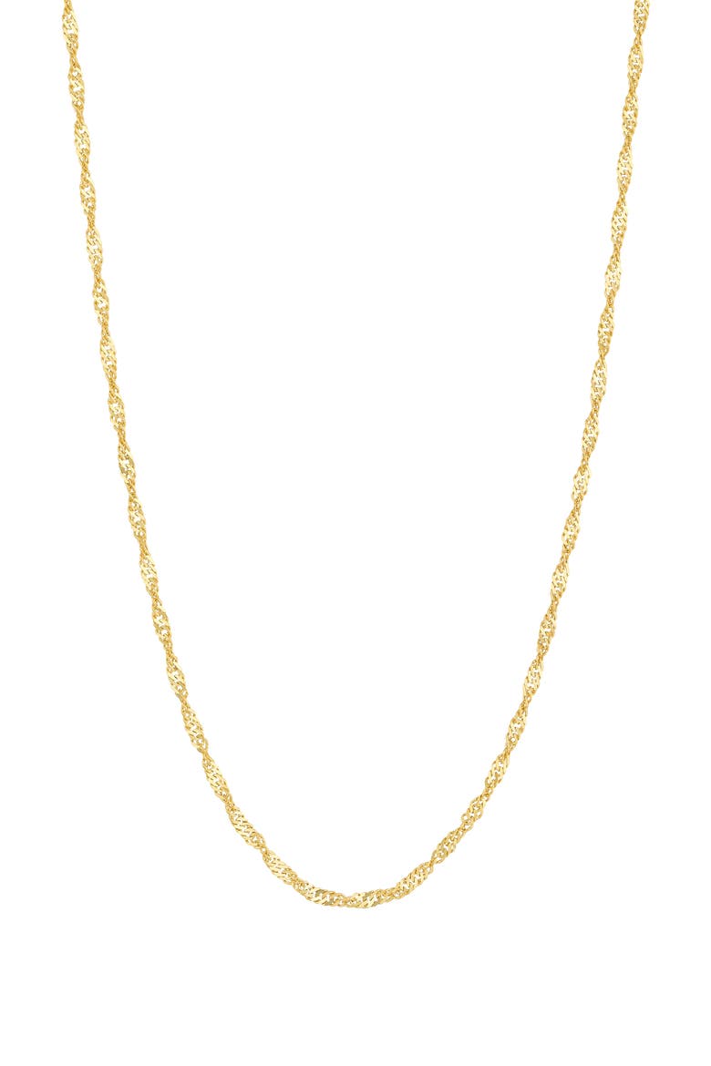 14K Yellow Gold Singapore Twist Chain Necklace, Main, color, YELLOW GOLD