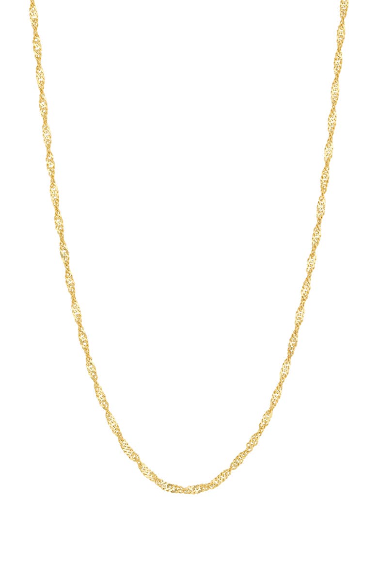 HAWLEY ST 14K Yellow Gold Singapore Twist Chain Necklace, Main, color,