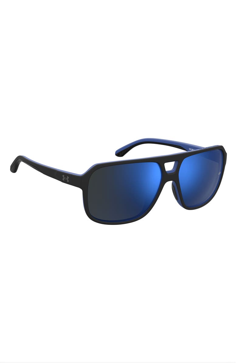 Under Armour Cruise 61mm Pilot Sunglasses, Alternate, color, Matte Black Blue