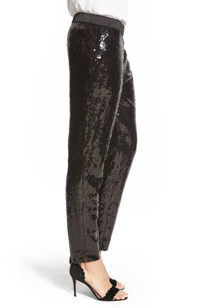 Sequin Pants, Alternate, color, BLACK