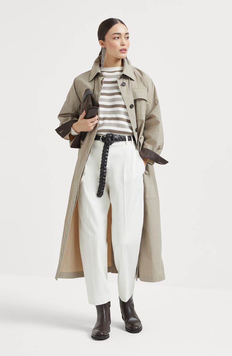 Brunello Cucinelli Trench coat with monili, Alternate, color, Beige
