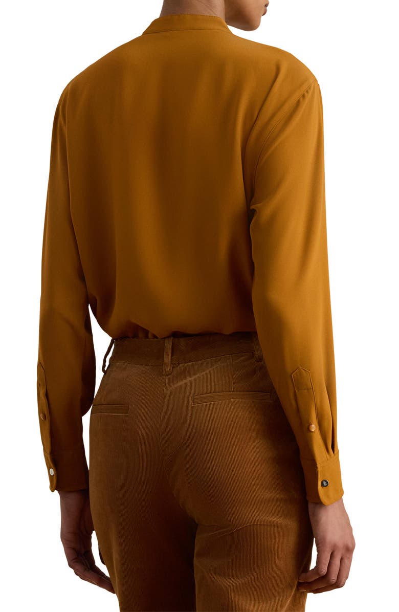 Lauren Ralph Lauren Ruffle Trimmed Georgette Tunic, Alternate, color, Cinnamon Bark