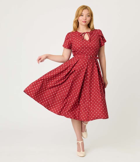 Short Petal Sleeve Tie Neck Dahlia Swing Dress