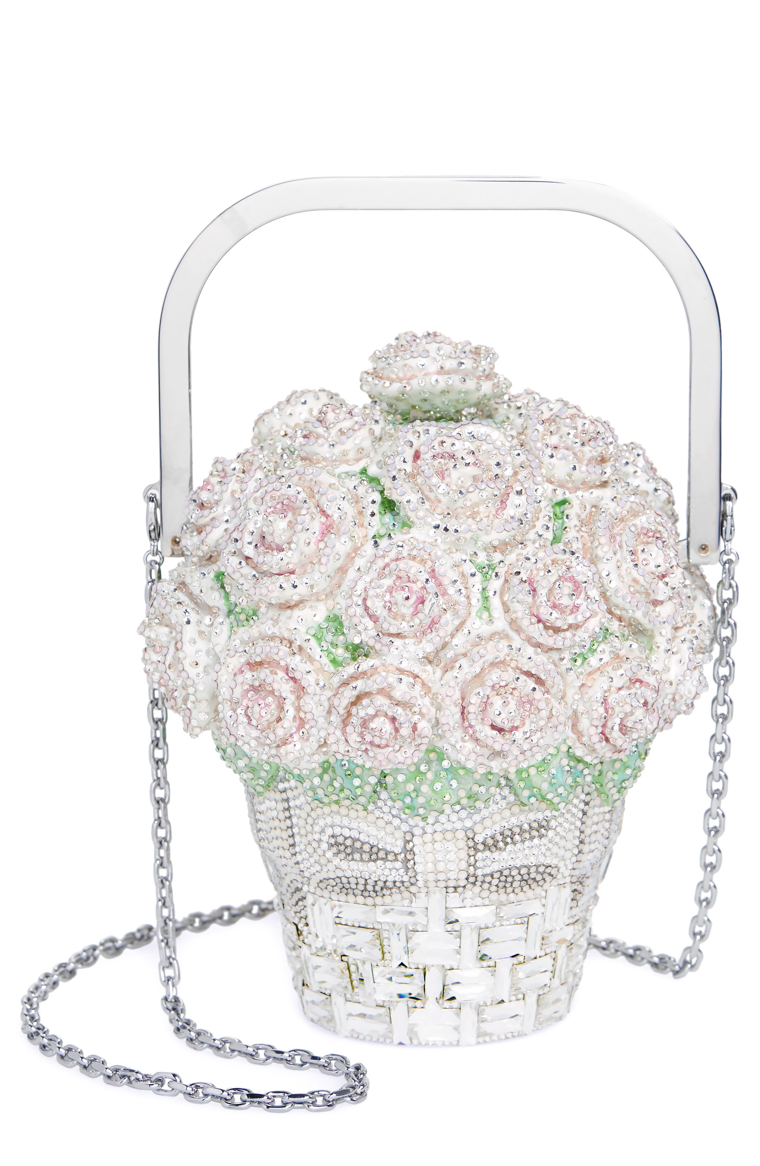 JUDITH LEIBER COUTURE Basket of Roses Crystal Embellished Clutch, Main, color, 
