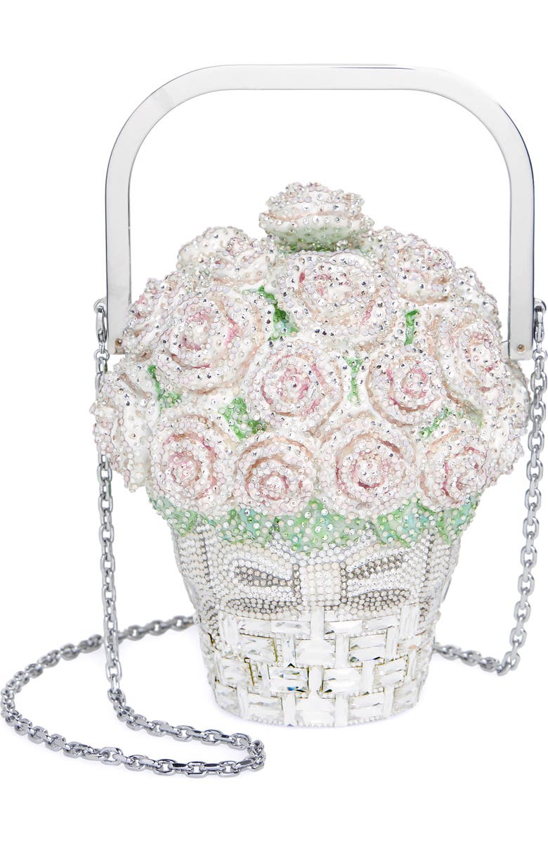 JUDITH LEIBER COUTURE Basket of Roses Crystal Embellished Clutch, Main, color,
