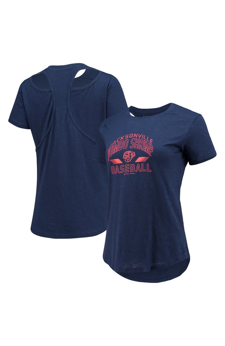 BOXERCRAFT Women's Navy Jacksonville Jumbo Shrimp Cut It Out T-Shirt, Main, color, 