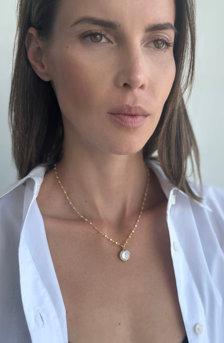 st. Moran Freshwater Pearl Pendant Necklace, Alternate, color, White