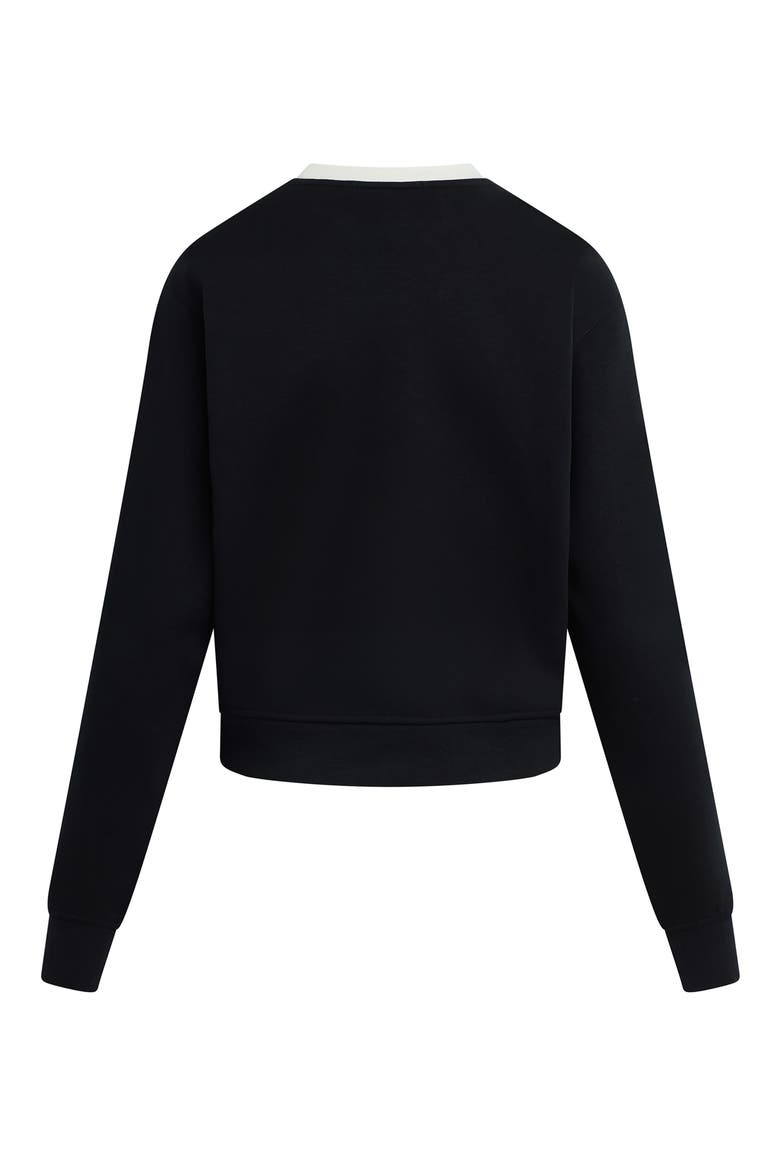 Collegiate Cotton Blend Sweatshirt, Alternate, color, BLACK/ IVORY