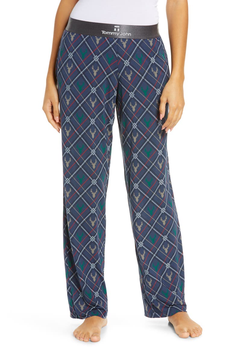 Second Skin Print Lounge Pants, Main, color, DEER HEAD - DRESS BLUES