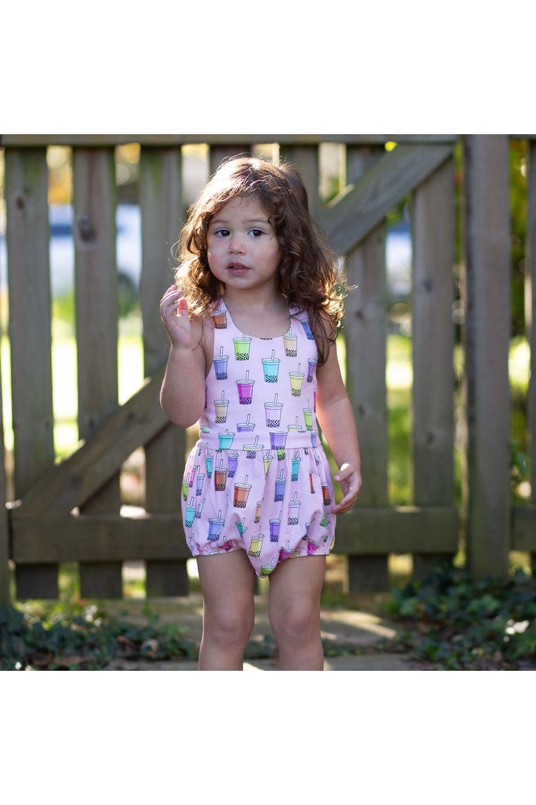 Cross Back Bubble Romper, Alternate, color, Boba