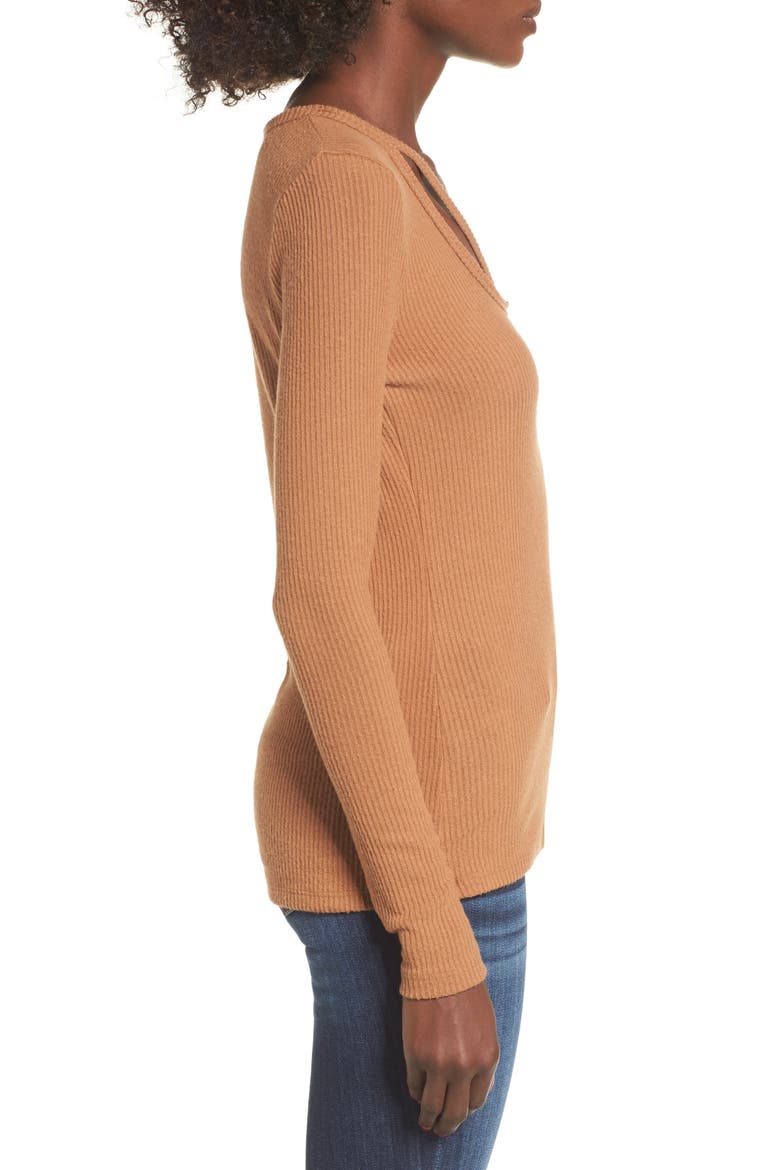 Strappy Ribbed Top, Alternate, color, BROWN BUCKTHORN