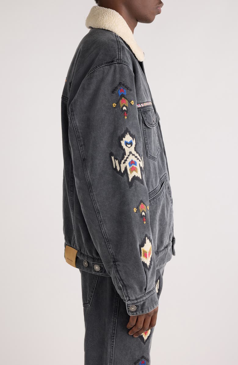 Isabel Marant Jenson Embroidered Denim Jacket, Alternate, color, 