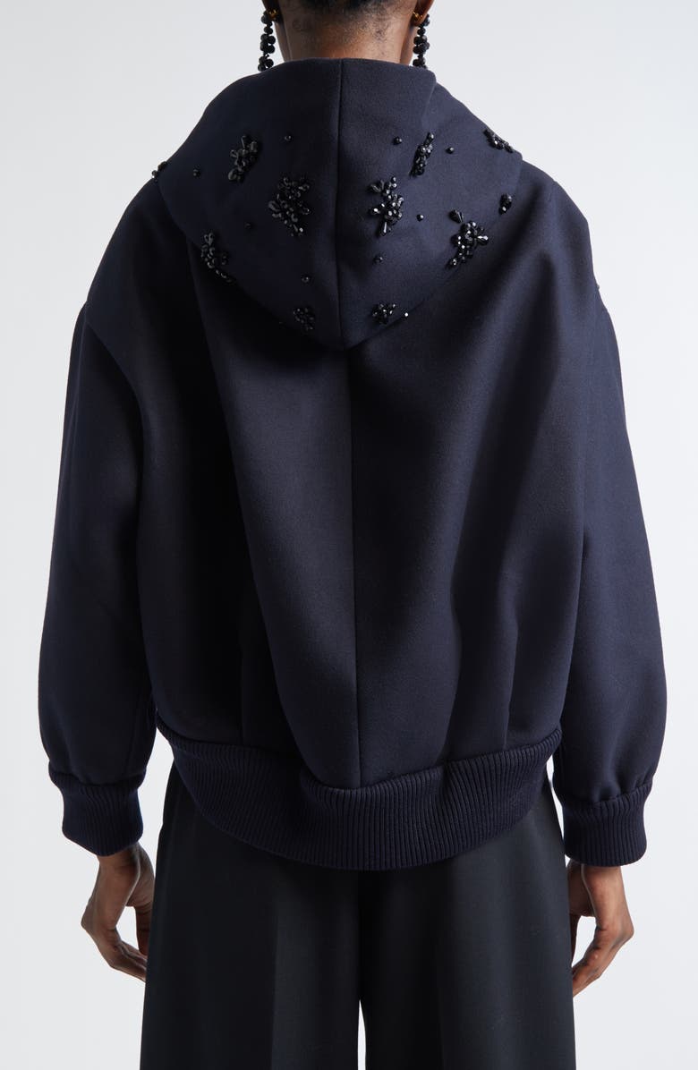 Simone Rocha Crystal Embellished Hooded Jacket, Alternate, color, Navy/ Jet