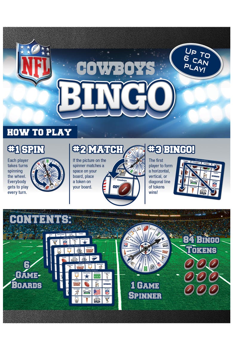 Dallas Cowboys NFL Bingo Game, Alternate, color, Multicolor