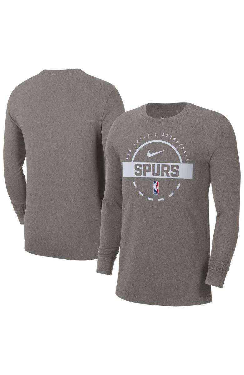 Nike Men's Nike Charcoal San Antonio Spurs Authentic Long Sleeve Practice T-Shirt, Main, color, Charcoal