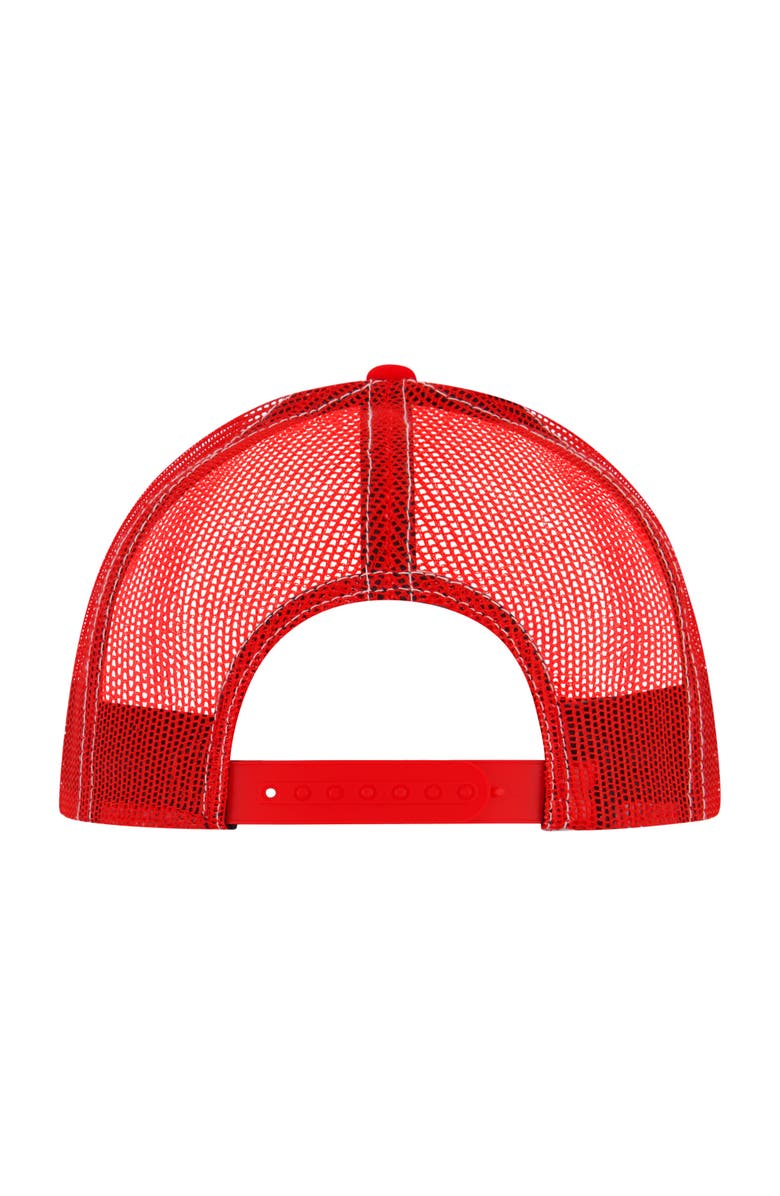 Element Constructed Contrast Stitch Cotton Twill Trucker Cap, Alternate, color, Red