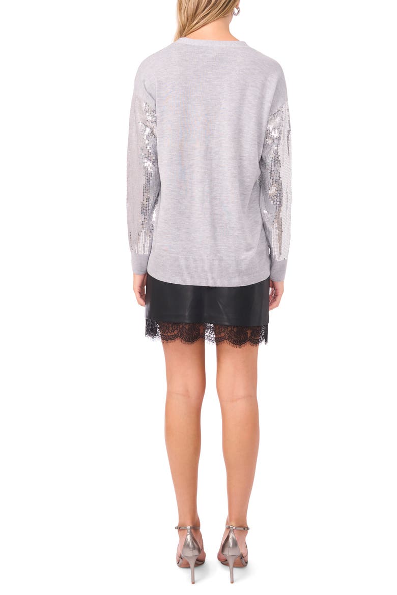 Sequin Cardigan, Alternate, color, LIGHT HEATHER GREY