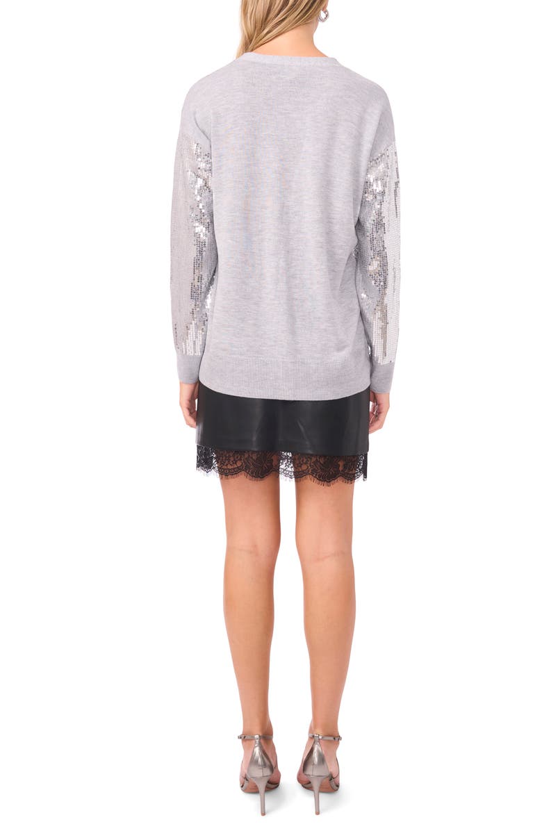 Vince Camuto Sequin Cardigan, Alternate, color, Light Heather Grey