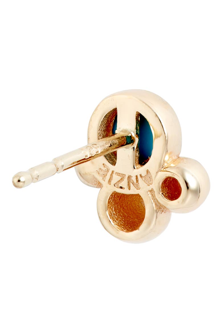 Bonheur Bubbling Brook 14K Gold Stud Earrings, Alternate, color, YELLOW GOLD/ BLULE