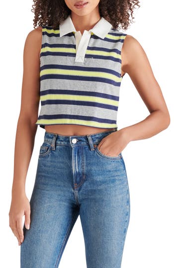 Steve Madden Ryland Sleeveless Cotton Polo In Grey Heather
