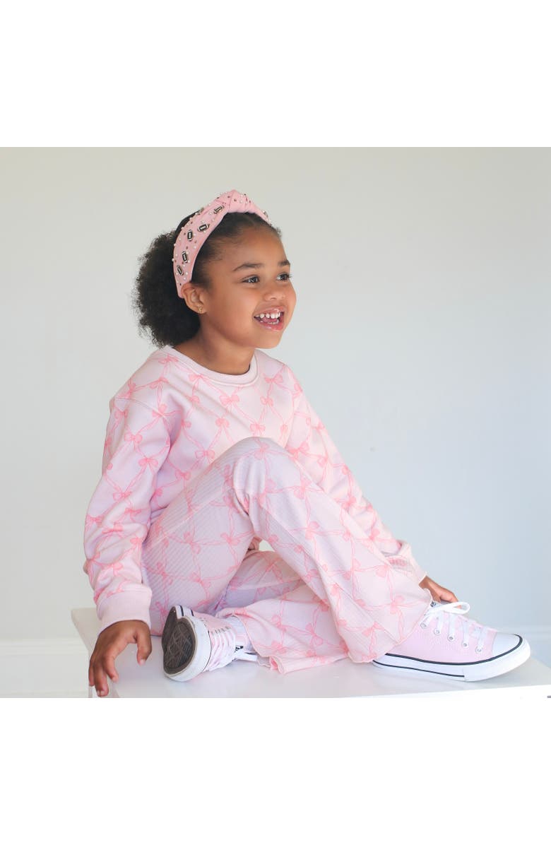 Sweet Wink Bow Trellis Sweatshirt, Alternate, color, Ballet Pink