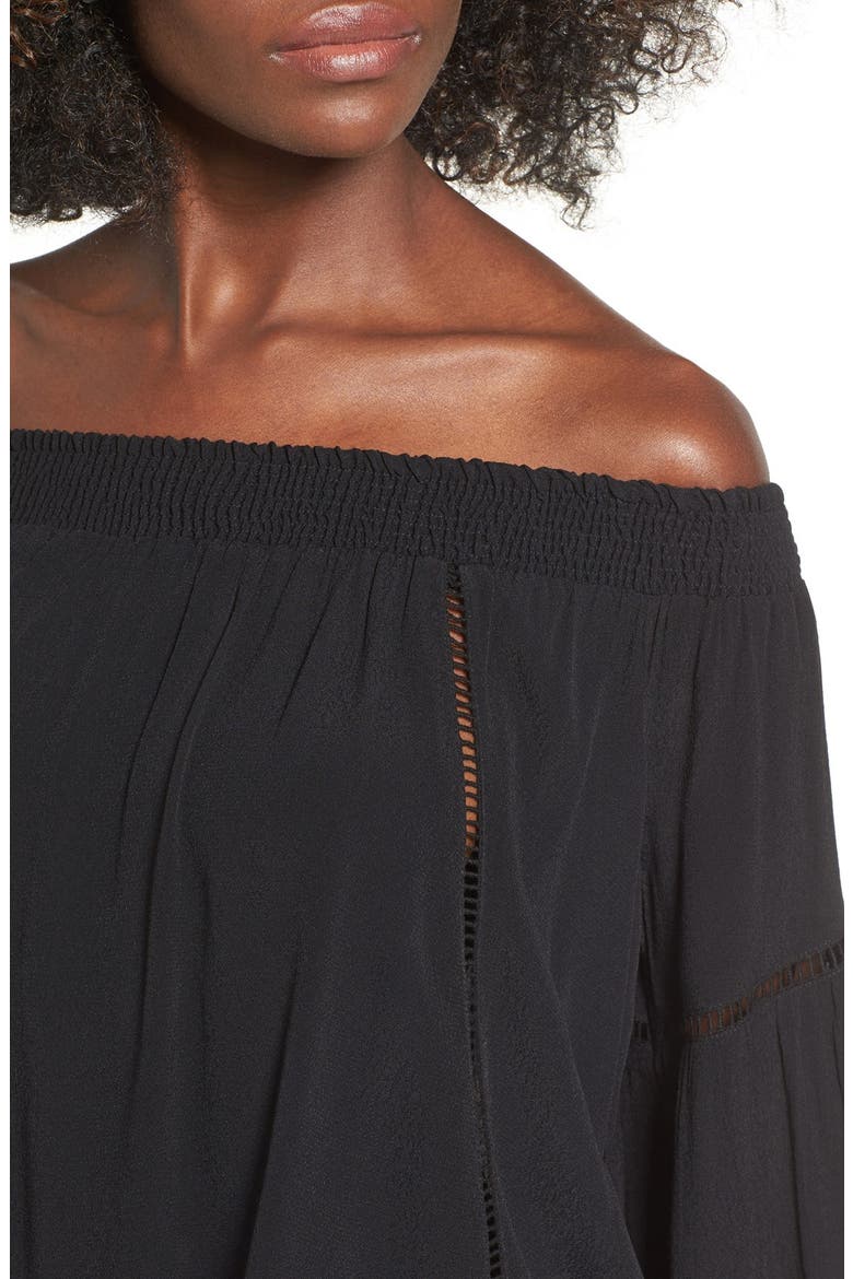 ASTR 'Ana' Off the Shoulder Top, Alternate, color, BLACK