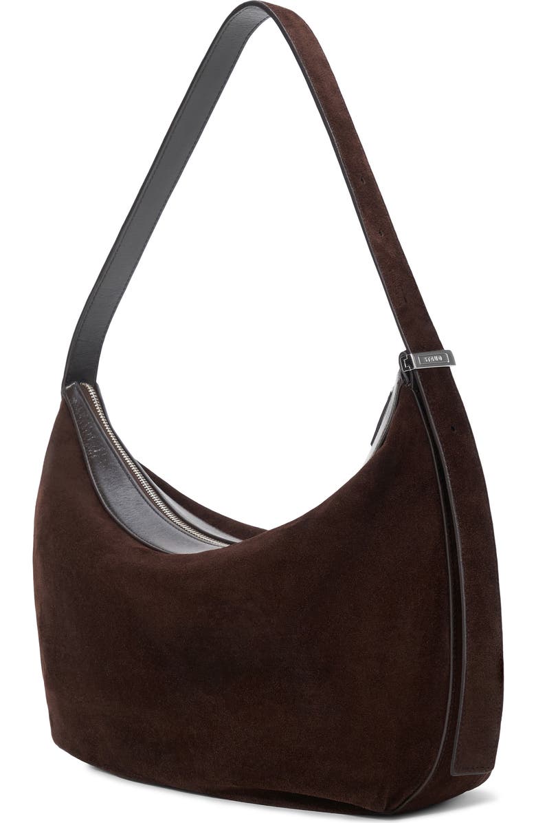 STAUD Large Demy Suede Hobo Bag, Alternate, color,
