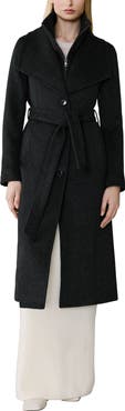 Soia & Kyo Ilana Bib Detail Wool Blend Trench Coat