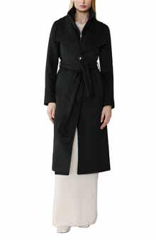 Soia & Kyo Ilana Bib Detail Wool Blend Trench Coat