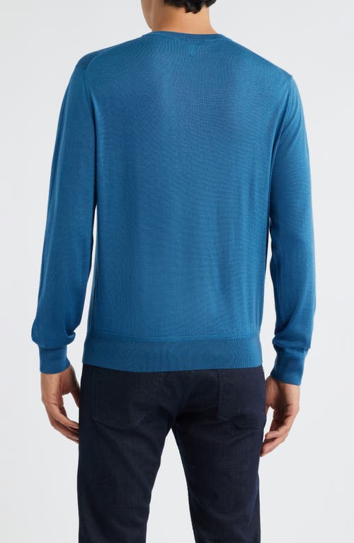 Canali Wool, Silk & Cashmere Crewneck Sweater In Blue