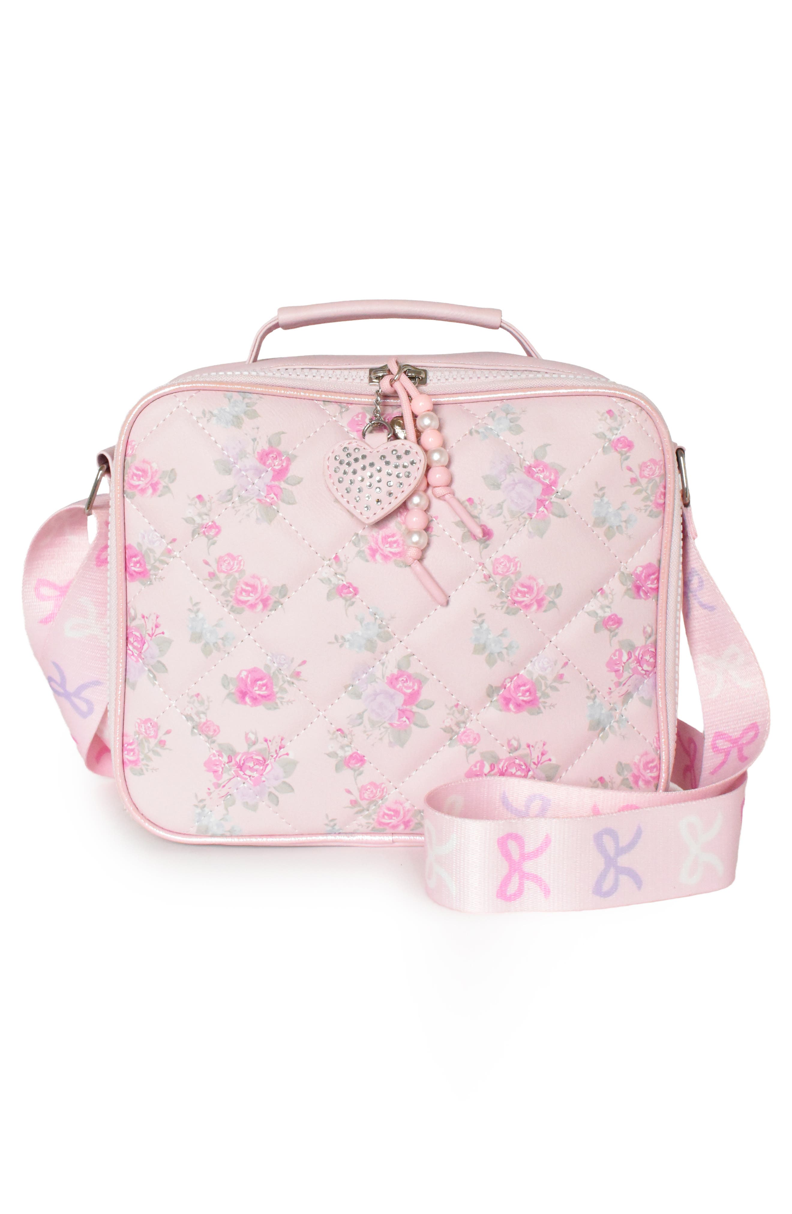 Kids' Floral Quilt Backpack & Lunch Bag Set, Alternate, color, PINK MULTI