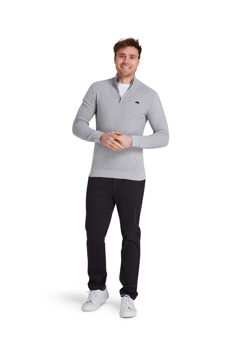 Raging Bull Classic Ribbed Quarter Zip Knit Jumper, Main, color, Grey