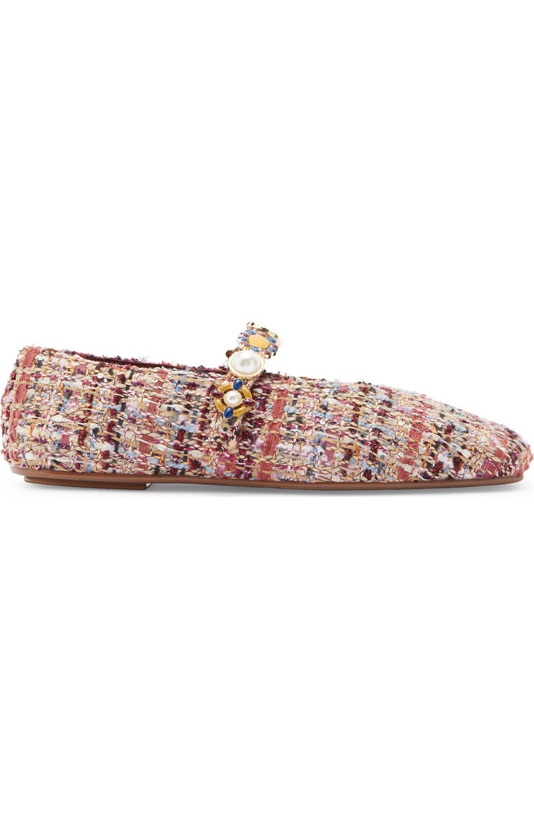 Jeffrey Campbell Amarissa Mary Jane Flat, Alternate, color, Wine Beige Tweed