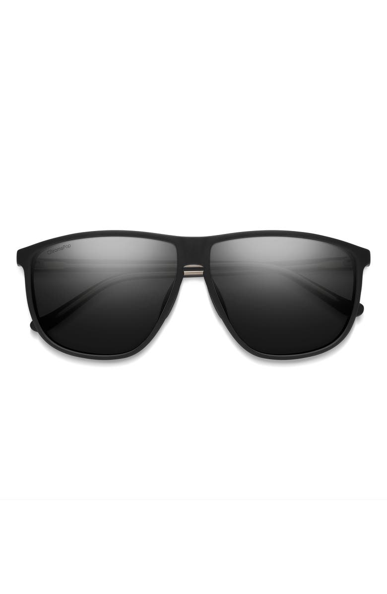 Smith Mono Lake 63m Oversize ChromaPop<sup>™</sup> Polarized Round Sunglasses, Main, color, Matte Black / Black