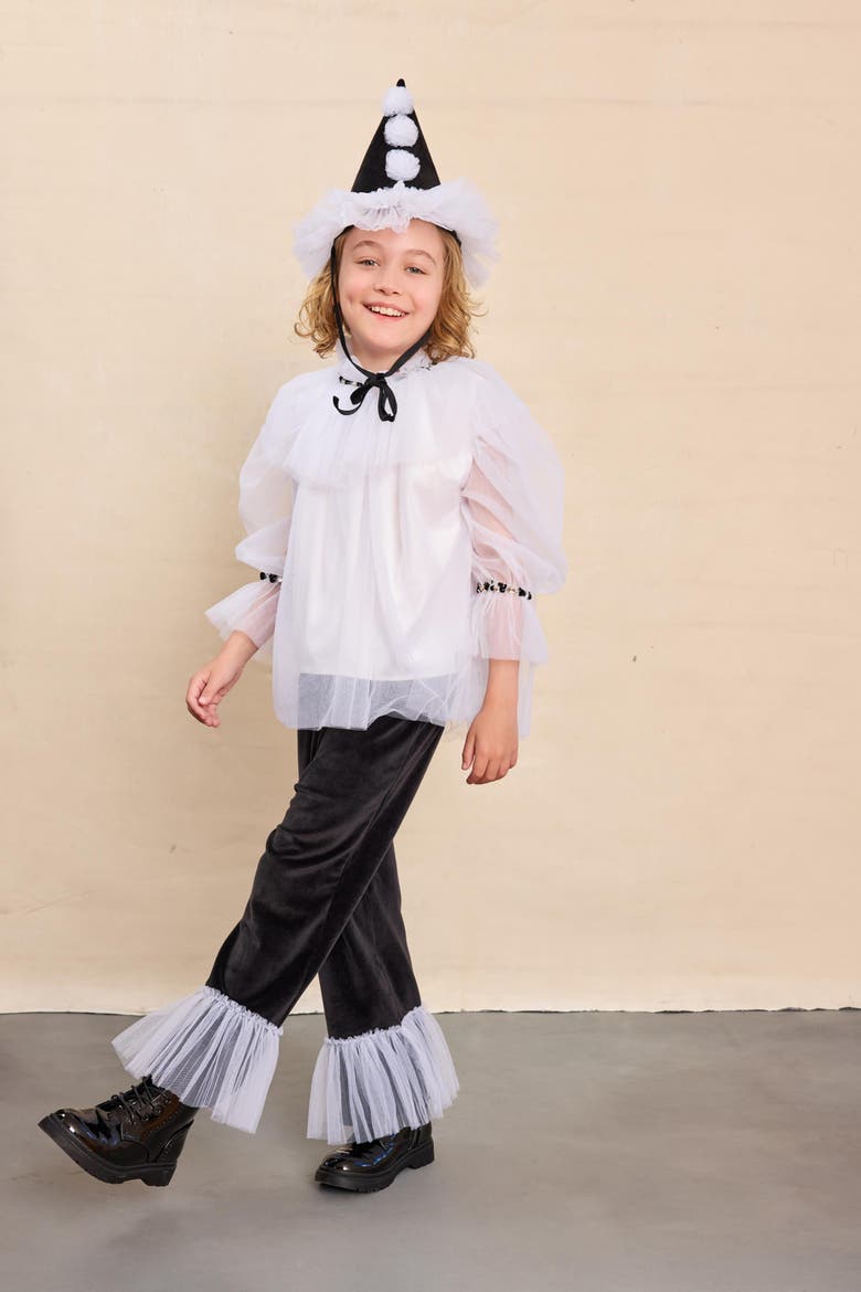 Pierrot Clown Shirt for Kids, Alternate, color, White