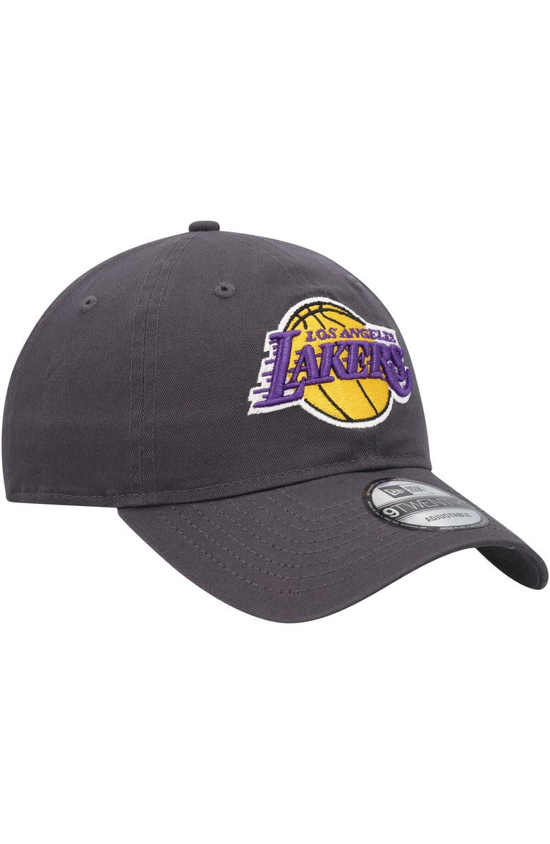 New Era Men's New Era Charcoal Los Angeles Lakers Team 2.0 9TWENTY Adjustable Hat, Alternate, color, Charcoal