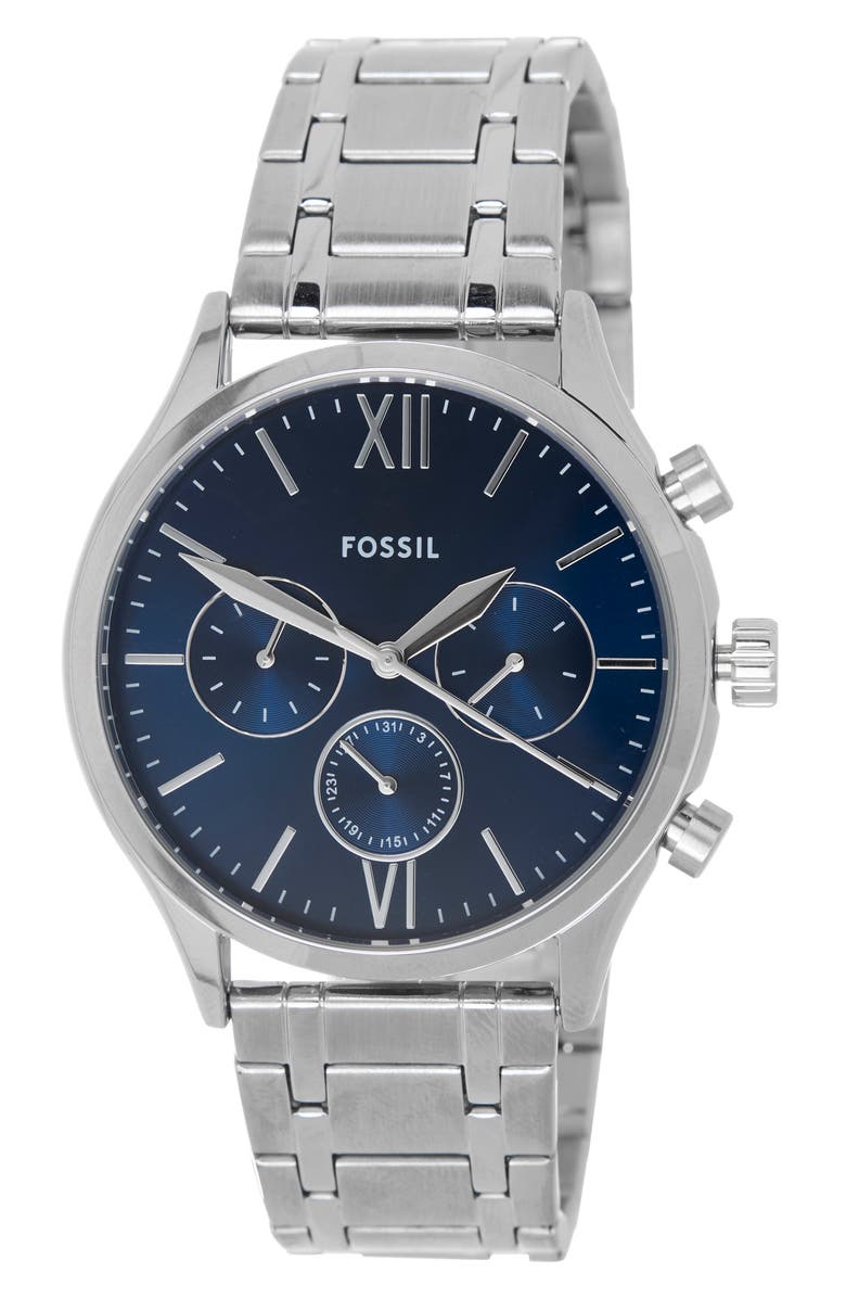Fossil Fenmore Multifunction Bracelet Watch, 44mm, Main, color, Silver