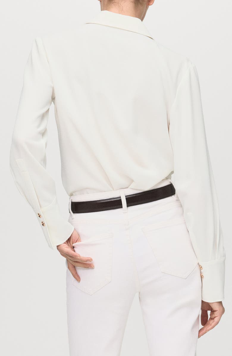 MANGO Button-Up Shirt, Alternate, color, Off White