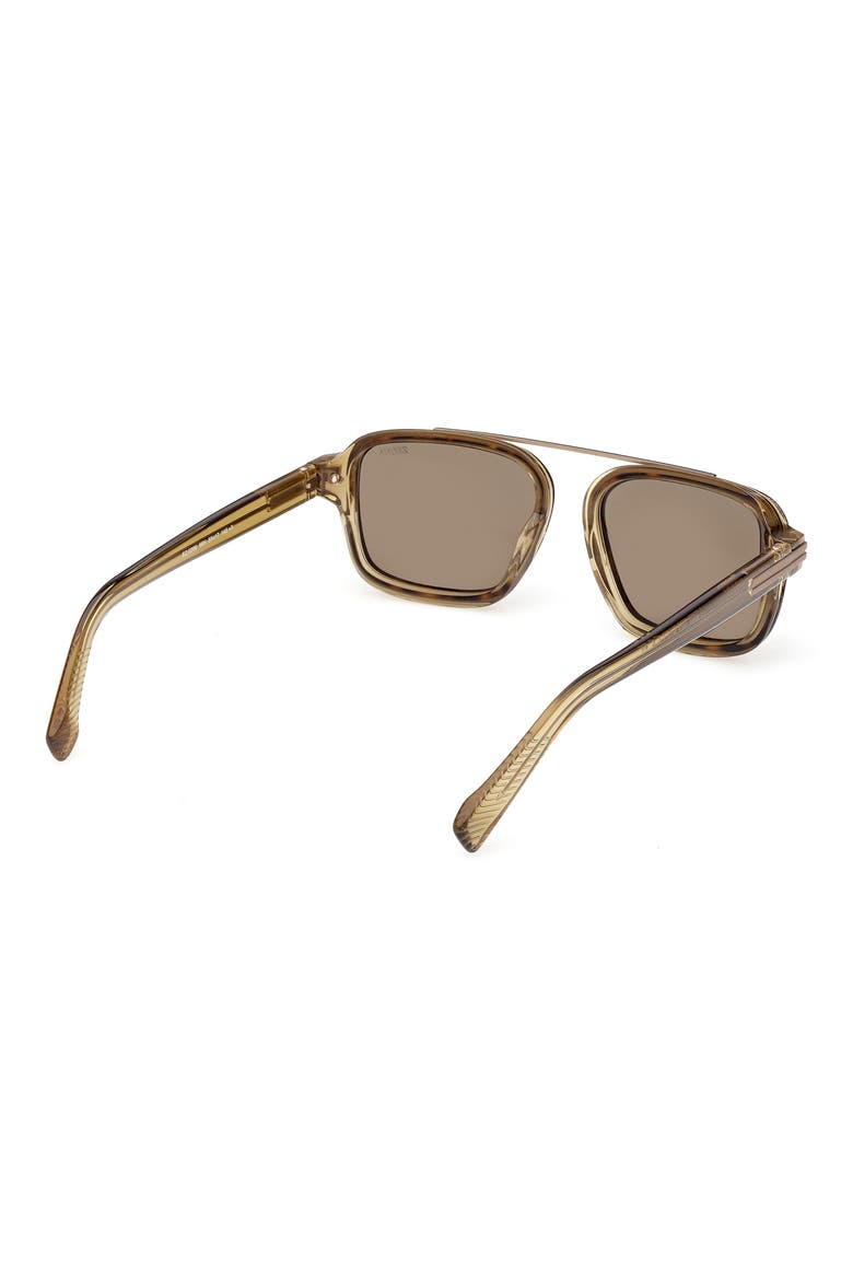 55mm Geometric Sunglasses, Alternate, color, TRANSPARENT SAND / HAVANA