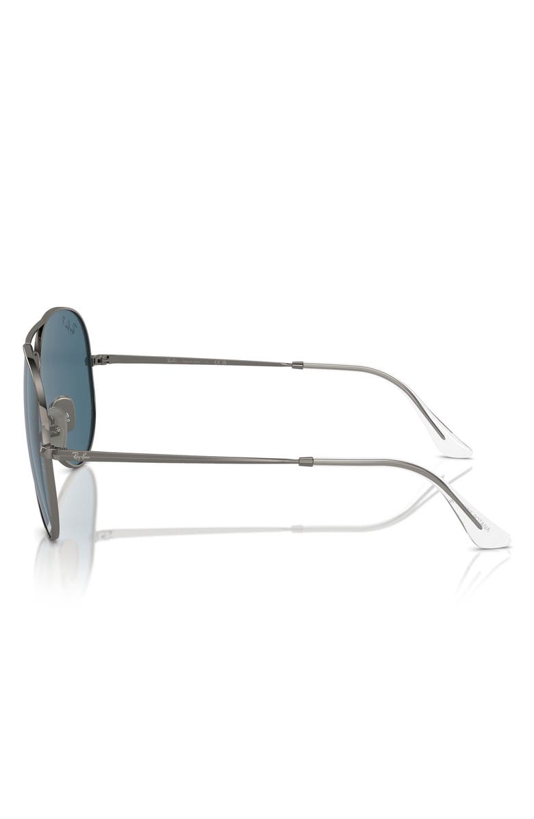 Ray-Ban 58mm Polarized Oversize Pilot Sunglasses, Alternate, color, Polar Blue