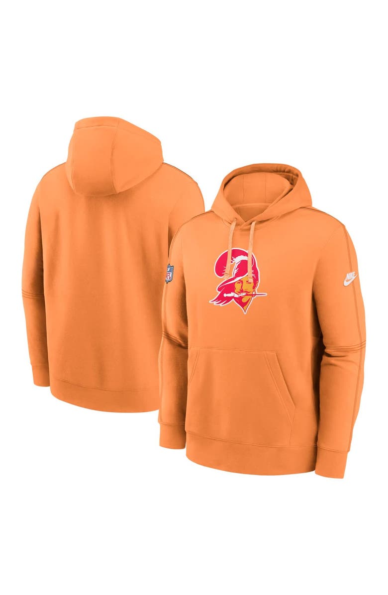 Nike Men's Nike Orange Tampa Bay Buccaneers Throwback Logo Club Tri-Blend Pullover Hoodie, Main, color, Orange