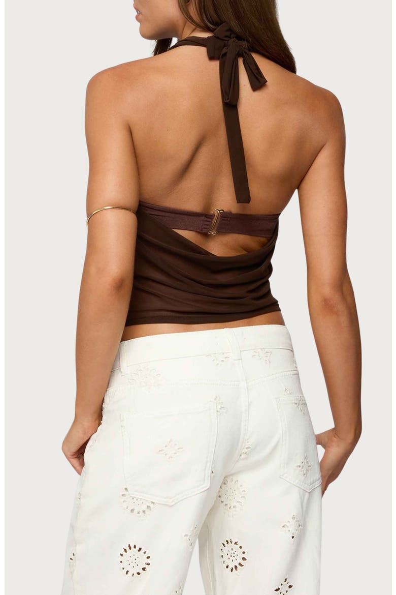 Issey Layered Cowl Neck Top, Alternate, color, BROWN