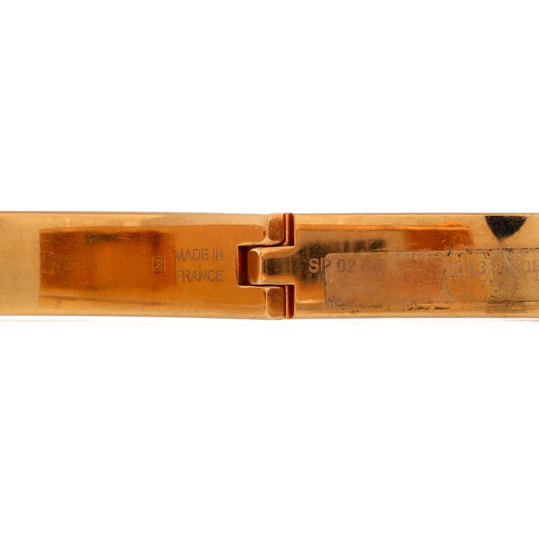 Pre-Owned Hermes Mini Clic Kelly Bracelet Metal and Printed Enamel Narrow, Alternate, color, Blue