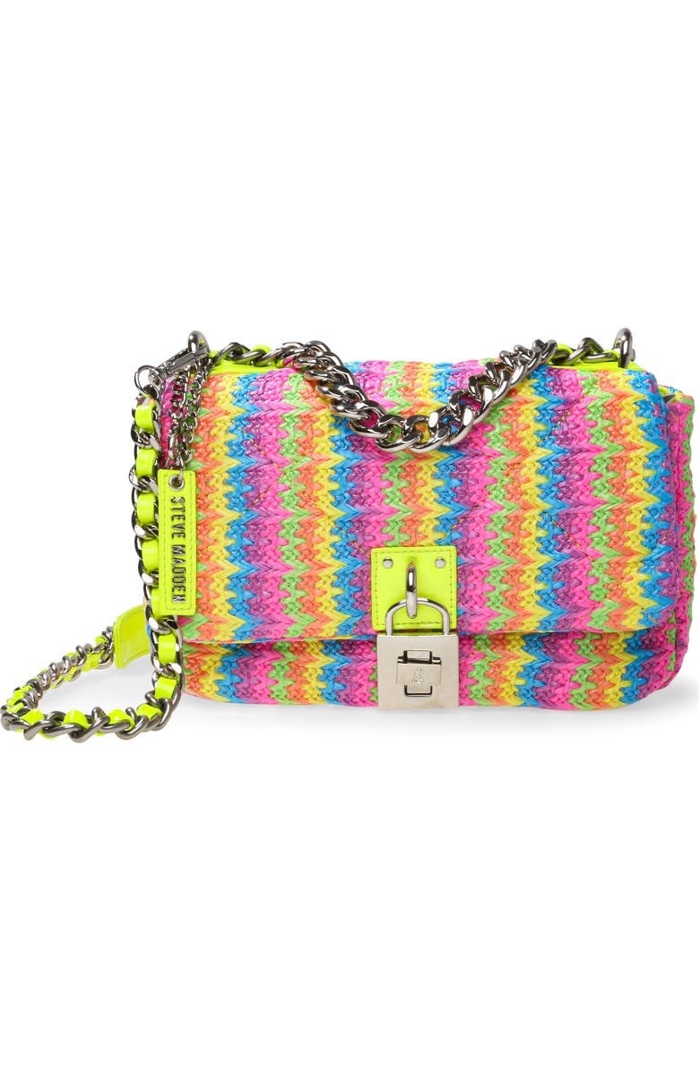 Steve Madden Prism Woven Neon Crossbody Bag, Main, color,