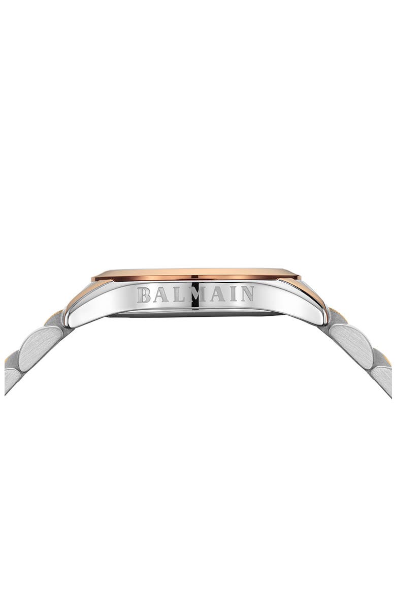 Classic R Diamond Bracelet Watch, 34mm, Alternate, color, SILVER/ ROSE GOLD
