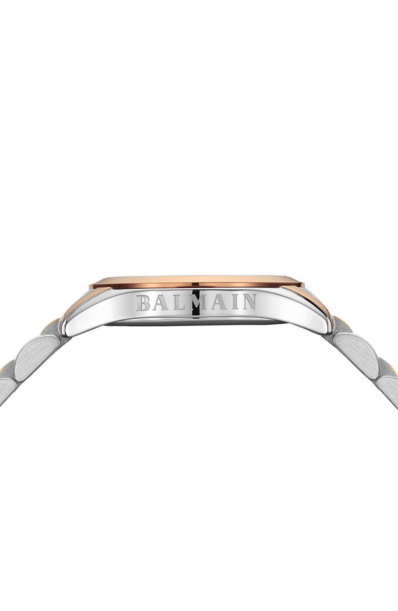 BALMAIN WATCHES Classic R Diamond Bracelet Watch, 34mm, Alternate, color, Silver/ Rose Gold