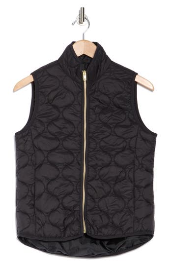 X By Gottex Onion Quilted Vest In Black