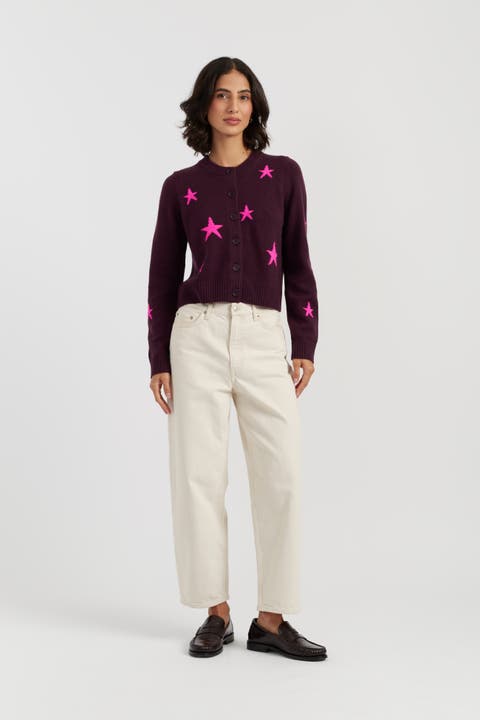 Wool-Cashmere Star Round-neck Sweater