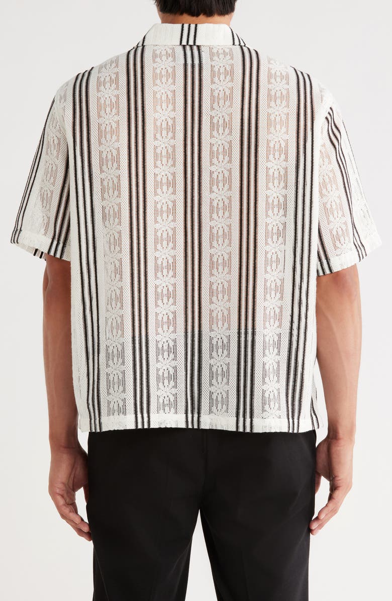 PacSun Oversize Textured Stripe Camp Shirt, Alternate, color, 
