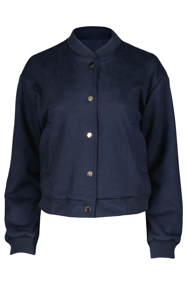 Bishop + Young Chelsea Faux Suede Bomber, Alternate, color, Indigo